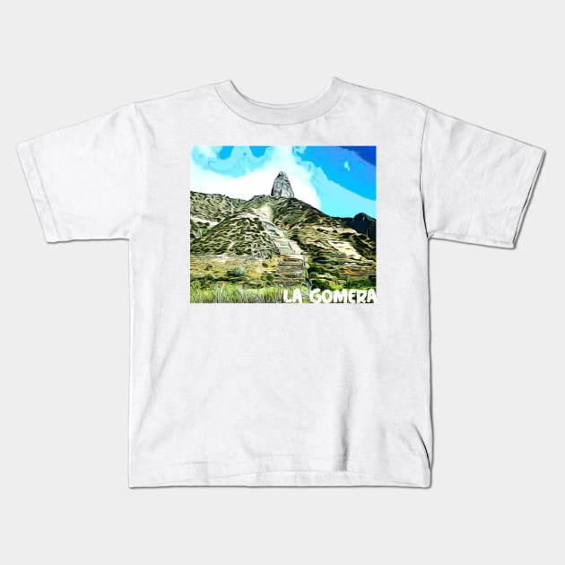 la gomera road rock islas canarias Kids T-Shirt by lagomeratravel